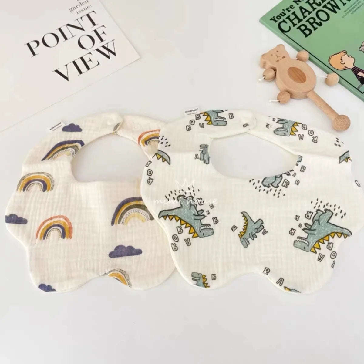 Baby Bib Waterproof Newborn Burp Cloths Cotton Girls and Boys Work Bibs Cute Print Soft Newborn Baby Gift Feeding Accessories