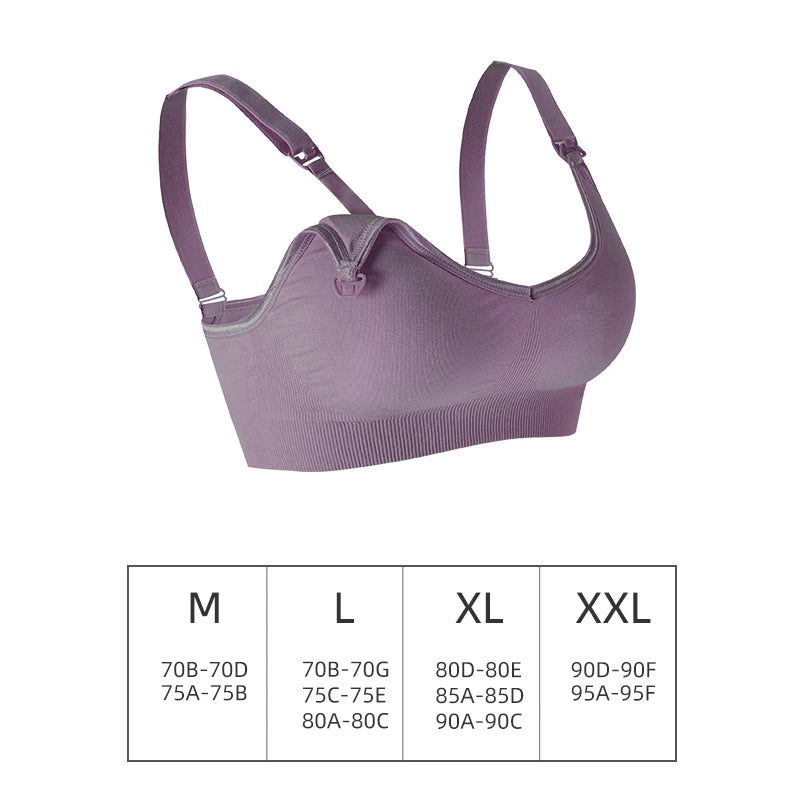 Wireless Maternity Bra Front Open Gather Together Prevent Sagging Seamless 3D Breathable Comfortable Breastfeeding Bras Push Up