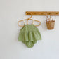 Summer Baby Girl Outfit – Chrysanthemum Jacquard Top & Bread Pants Set