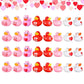 Creative bath Duck for Kids Shower 24pcs Rubber Duck Decorations for Car Dashboard Accessories Valentine's Day festival parties