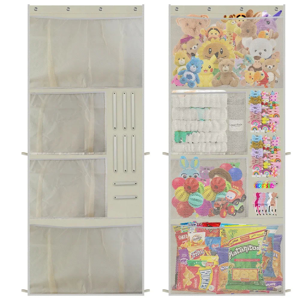 Stuffed Toys Storage Bag Room Stuffed Storage Bags Door Back Hanging Kids Toy Organizer for Baby Plush Toys Nursery Kids