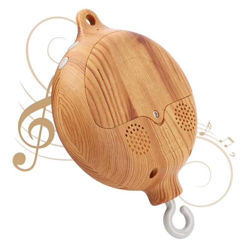 Revolving Music Box For Newborns Baby Crib Imitation Wood Color Hanging Rattle Baby Soothing Musical Toys 0-12 Months Baby Gift