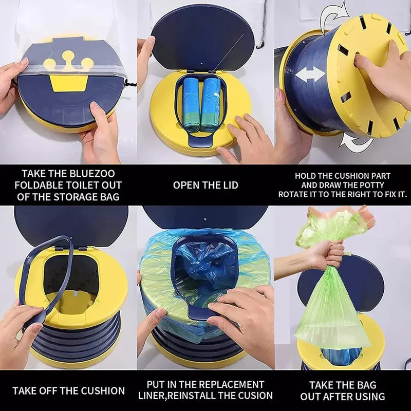 2-in-1 Folding Travel Potty – Portable Toilet Seat for Kids & Camping