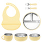 7PCS Baby Feeding Set – Stainless Steel & Silicone Tableware