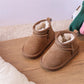 2023 New Winter Baby Snow Boots leather Warm Plush Little Boys Shoes Non-slip Fashion Toddler Girls Boots