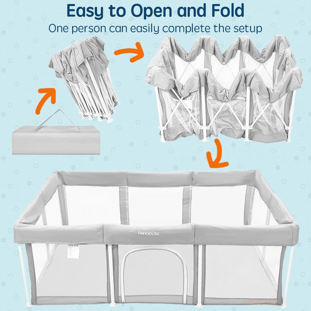 PANGDUBE Foldable Baby Playpen – Indoor & Outdoor Activity Fence