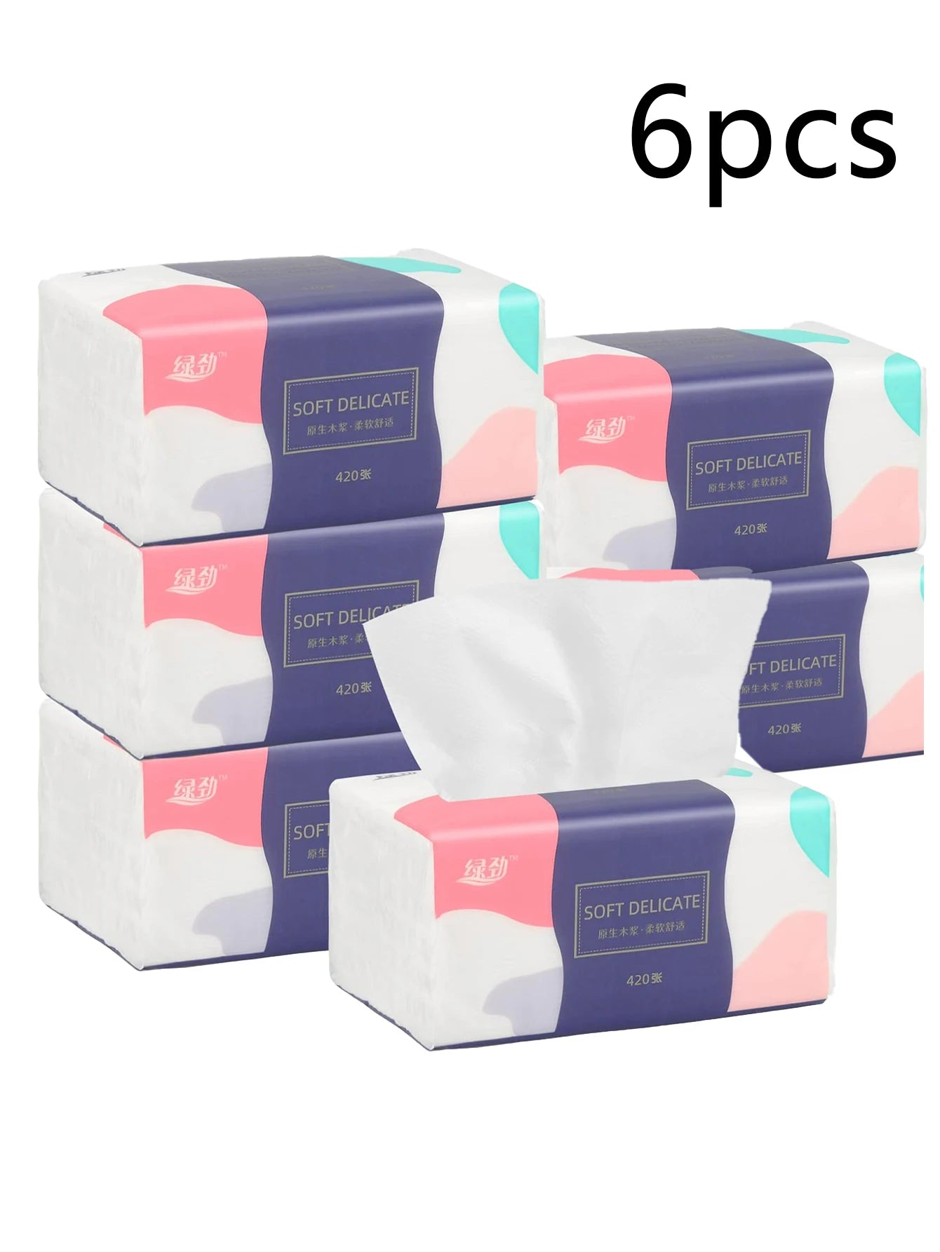 1pc/6pcs thick facial tissue paper, draw a whole box of toilet paper, hand towel, multi-purpose tissue paper