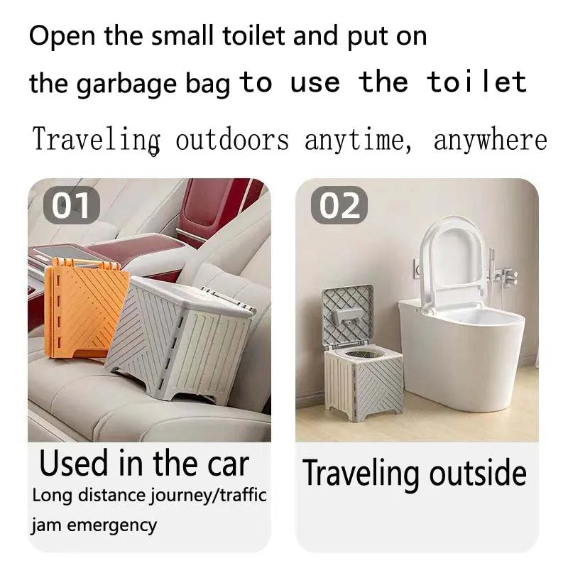 Children's fold-able portable toilet for outdoor use