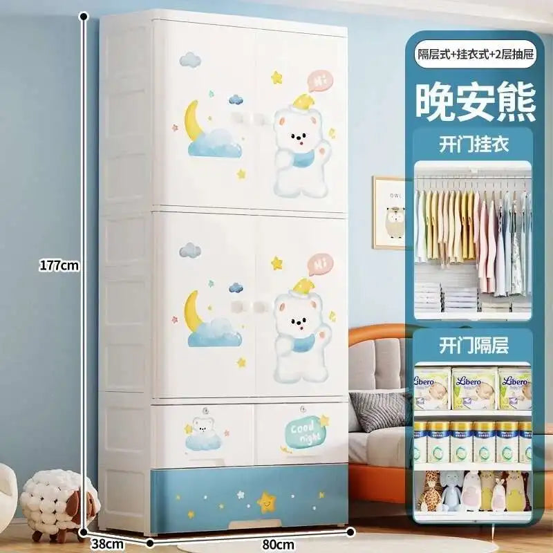 Bedroom Closet Wardrobe Storage Cabinet Plastic Cupboard Partitions Wardrobe Bedroom Baby Chest Guarda Roupa Home Furniture
