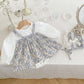 Autumn Baby Girl Outfit – Small Floral Princess Fake Two-Piece Triangle Set (0–3Y)