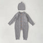 2025 New Autumn Children Clothes Infant Baby Girls Long Sleeved Splicing Knitted Jumpsuit Newborn Baby Knitted Bodysuits+Hat