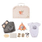 Baby Gift Set – Double-Sided Cotton Blanket, Milestone Cards & Rattle