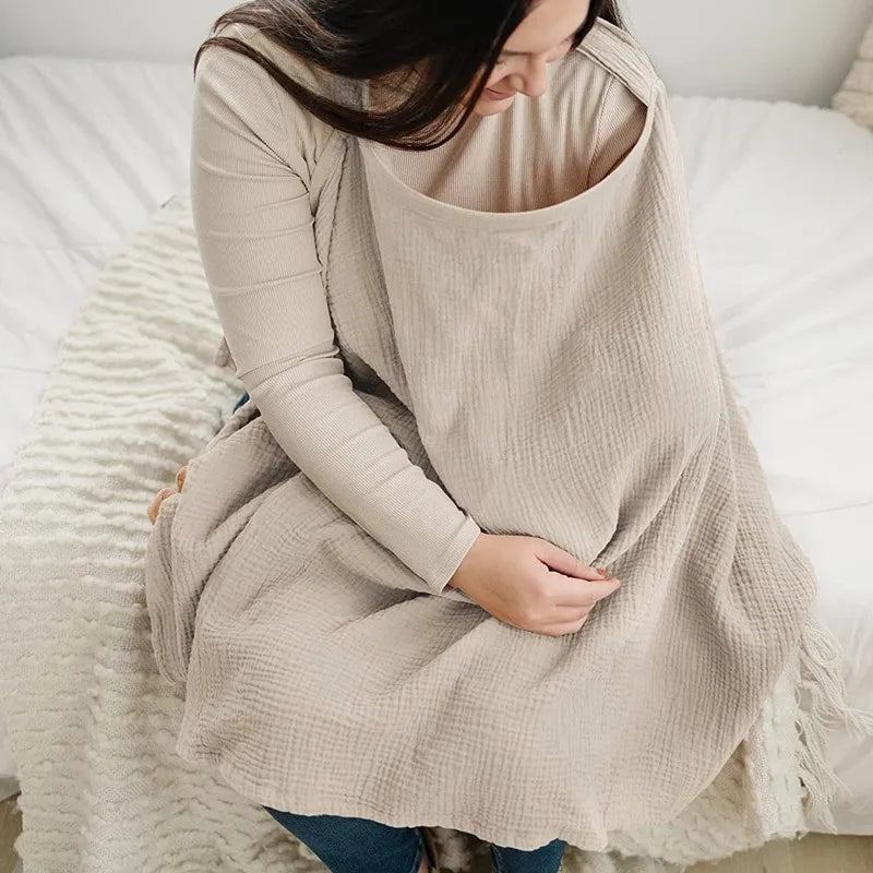 Soft 100% Cotton Breathable Nursing Covers Muslin Nursing Cover Apron for Mom Privacy Breastfeeding Stroller Cover Accessories