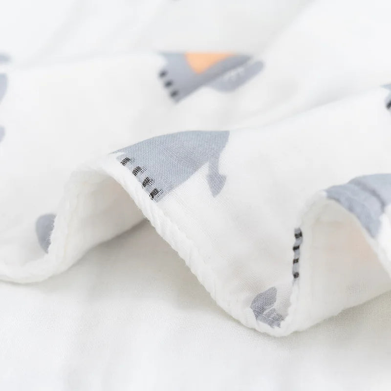 Size 110*110CM 1PC 6 Layers Muslin Cotton Fiber Muslin Baby Swaddles Soft Newborn Wrap Multifunction Infant Blankets Bath Towel