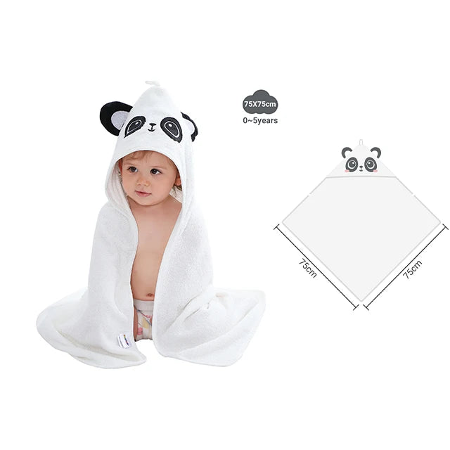 MICHLEY Lion Bamboo Baby Bath Towel Hooded Newborn Cute Cartoon Toddler Infant Bathrobe Shower Unisex For Kids Girls Boys 0-5T
