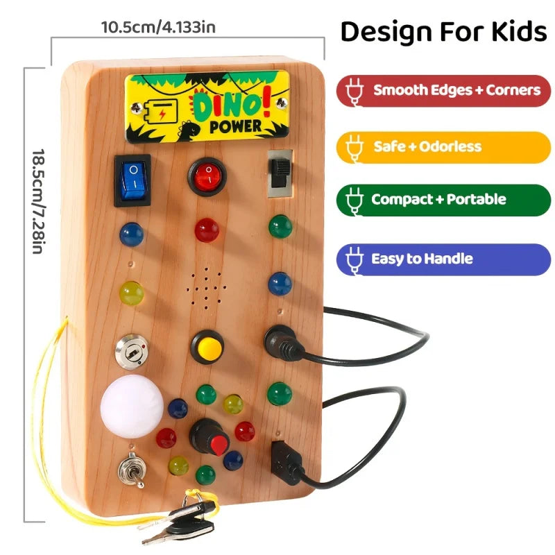 Children's Montessori LED light busy board simulation switch power board light button intelligence early education learning toys
