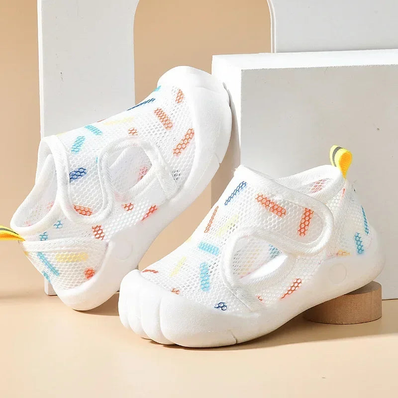 2025 Summer Breathable Air Mesh Kids Sandals 1-4T Baby Unisex Casual Shoes Anti-slip Soft Sole First Walkers Infant Lightweight