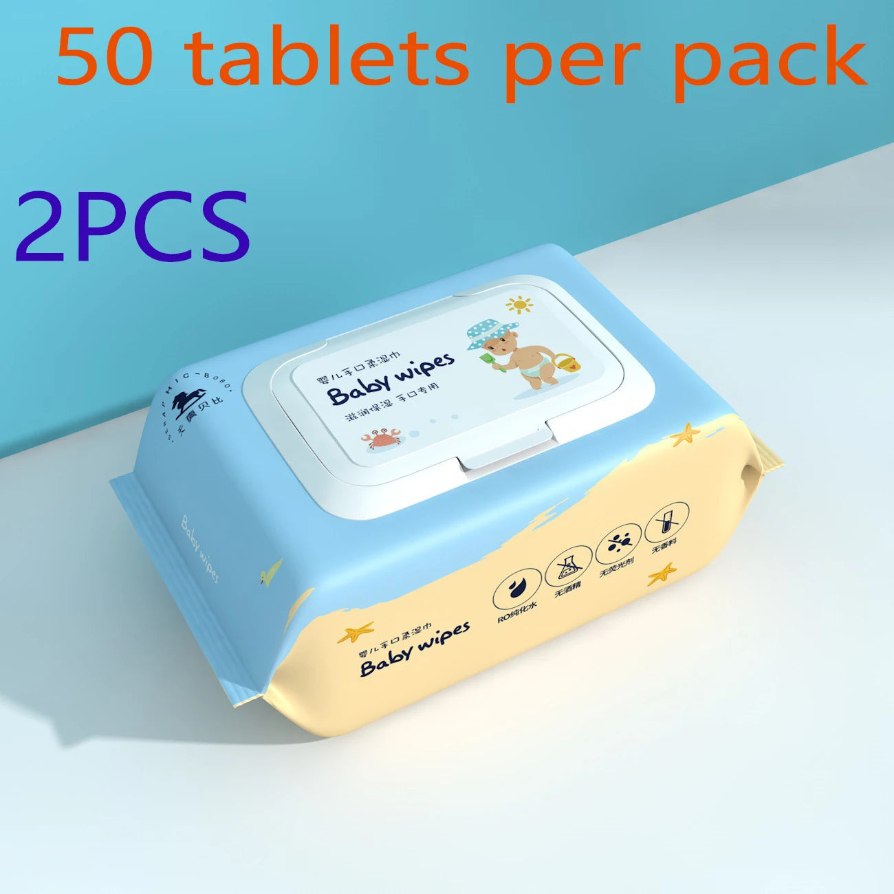 1/2/3/5PCS Baby Newborn Wipes Wet Tissue Non-alcohol Paraben-free Wipe Tisu Basah Bayi Hand, Foot and Mouth Wipes Body Wipes