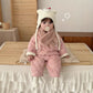 Baby Neck Crawler 2025 New Winter Newborn Thickened Clothes Baby Super Cute Cartoon Labeling Jumpsuit