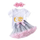 Baby Girl Birthday Set – Tutu Skirt & Headband for 1Y+
