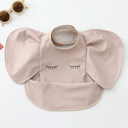 Soft PU Waterproof Baby Feeding Bib with Pocket – Easy Clean
