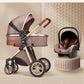 Poussette de luxe 3 en 1, poussette tout-terrain haute, bébé assis ou allongé