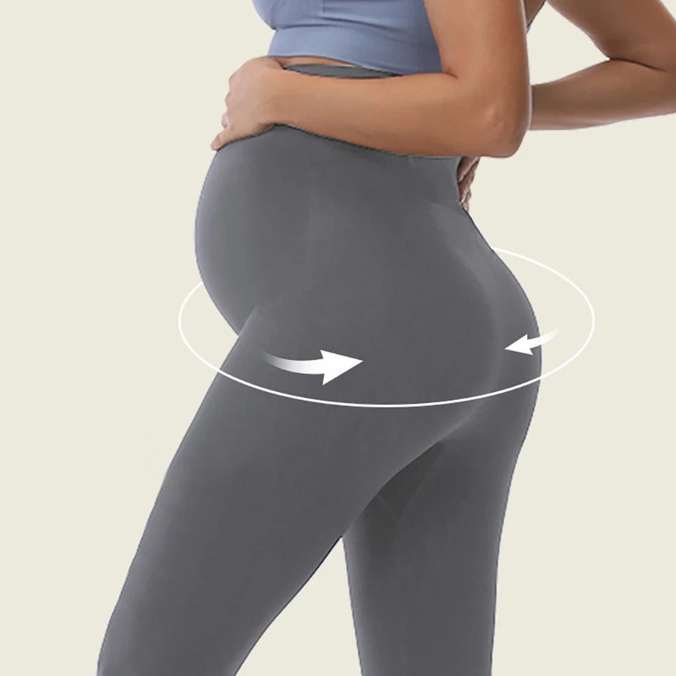 Seamless Maternity Yoga Pants – High-Elasticity Abdominal Support Leggings