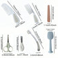 Grey baby care products set: baby comb, brush, scissors, nail clippers, care toolkit, 7-piece baby care set