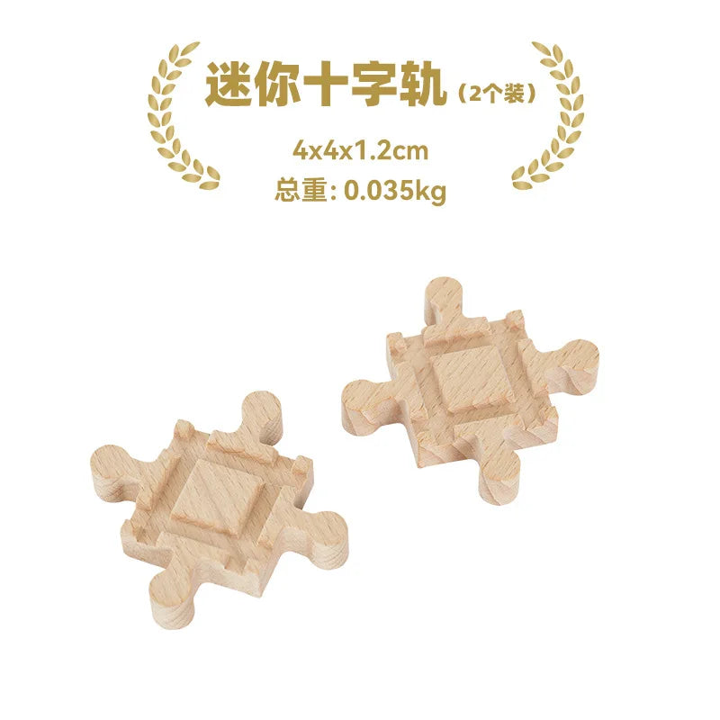 Wooden Train Track Racing Railway Street Sign Toys Bridge Tunnel Track Accessories Wood Tracks Creative Toys For Children Gift