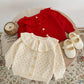Autumn Baby Girl Sweater – Cotton Knitted Lotus Collar Long-Sleeve Coat
