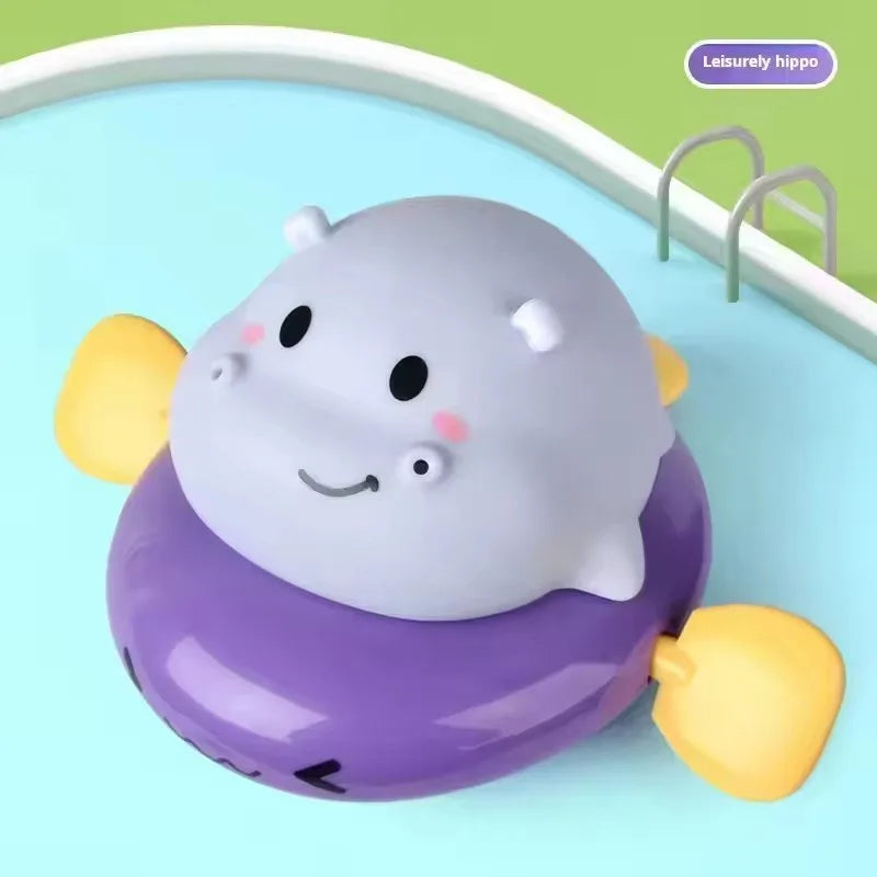 Pull & Go baby bath toys, pink little pig, cute swimming pig, water spray toy,  bathtub toy, suitable for young children to use