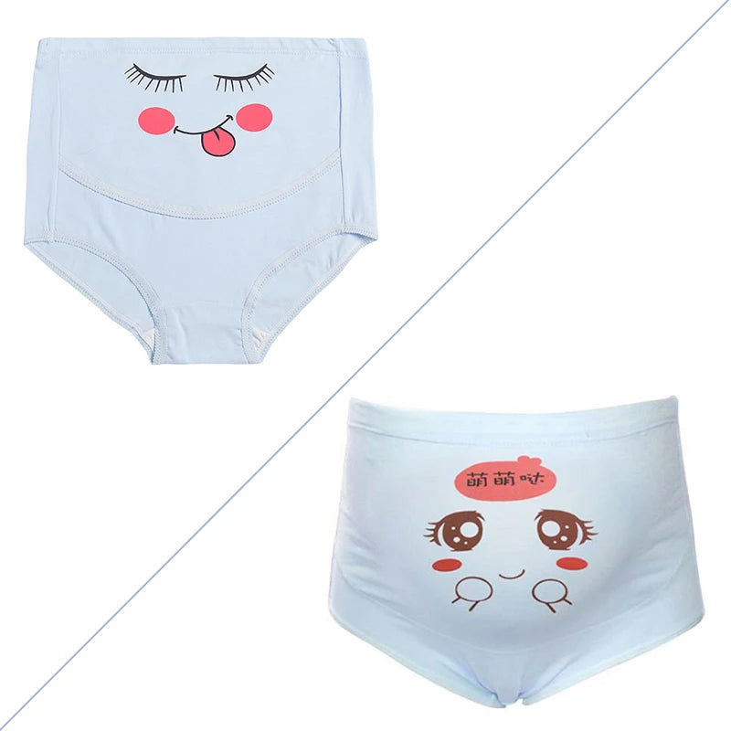 Cotton High Waist Maternity Briefs Adjustable Belly Panties Cartoon Printing Eye Clothes For Pregnant Women Pregnancy Intimates