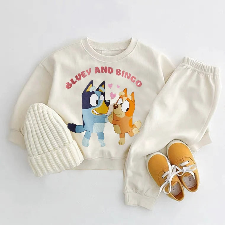 Mickey Print Tops 2 Piece/Set Boys And Girls New Casual Fashion Costume Cartoon Sports Long Sleeve Sweatpants Sets