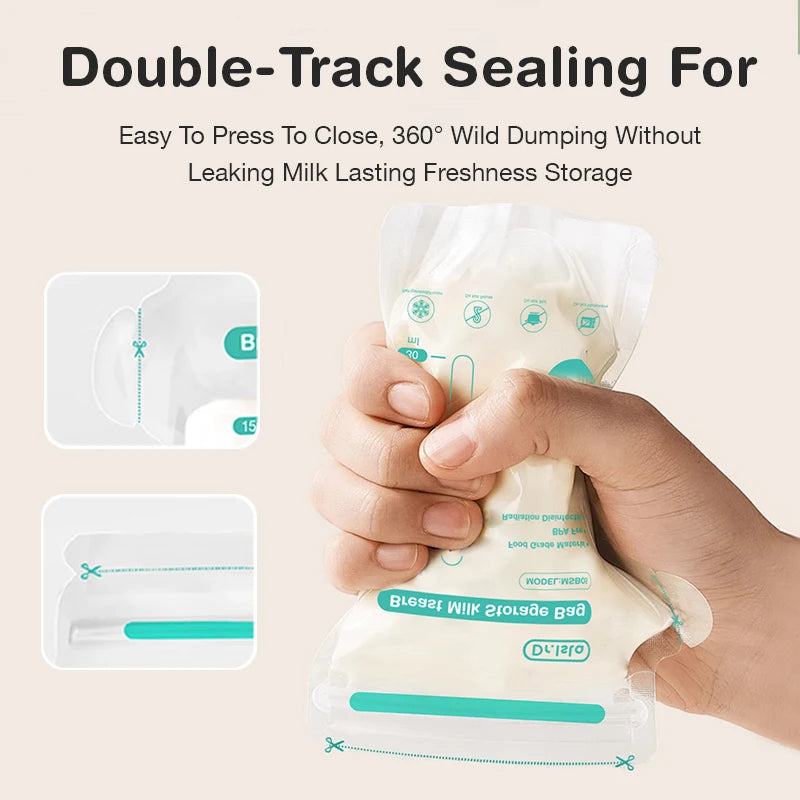 MAMIJOY  100Pcs 150ML Breast Milk Storage Bag Disposable Small Capacity Frozen Milk Storage Bag BPA Free Safe Feeding Bags