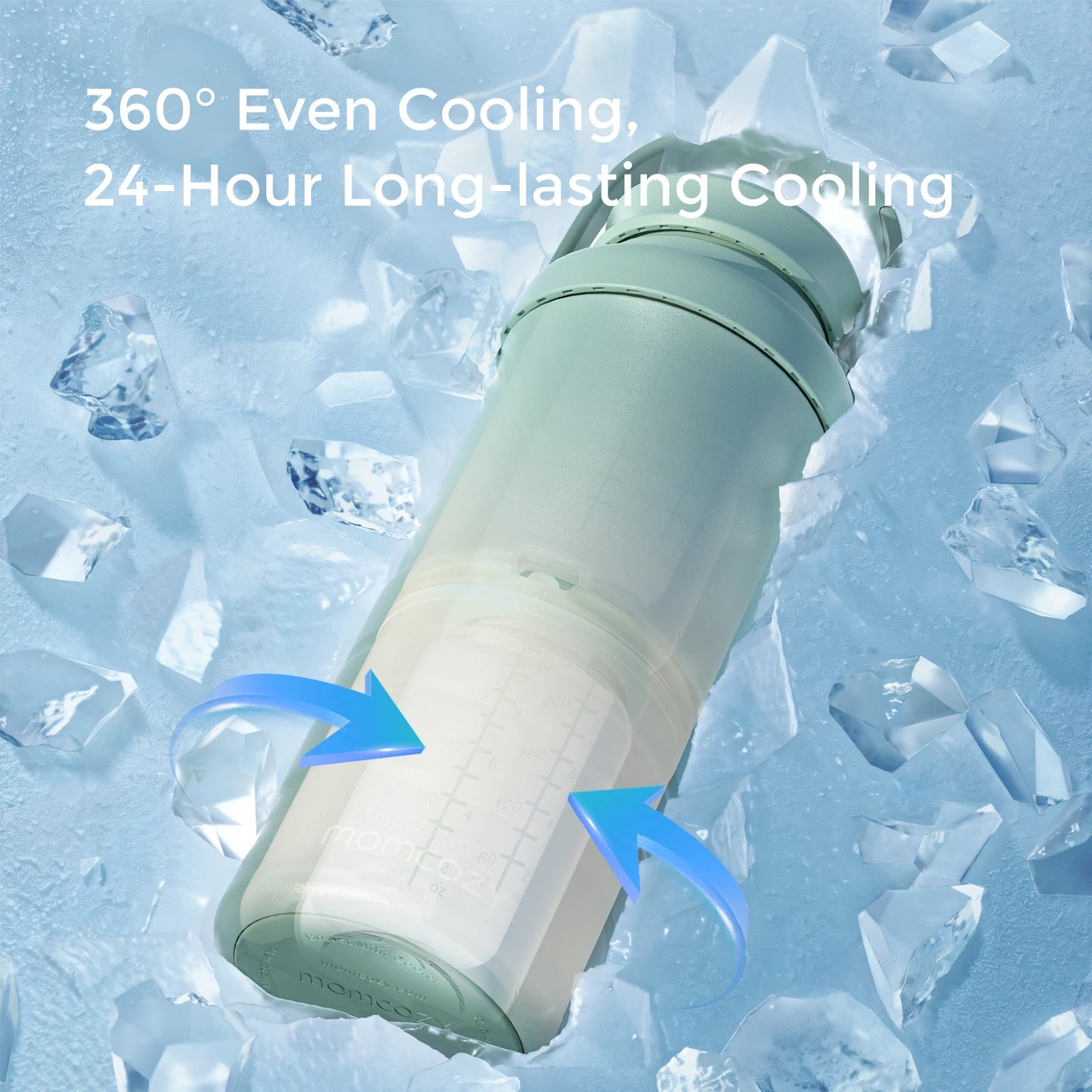 Momcozy 22oz Portable Breast Milk Cooler – 24H 360° Cooling with 2 Bottles