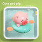 Pull & Go baby bath toys, pink little pig, cute swimming pig, water spray toy,  bathtub toy, suitable for young children to use