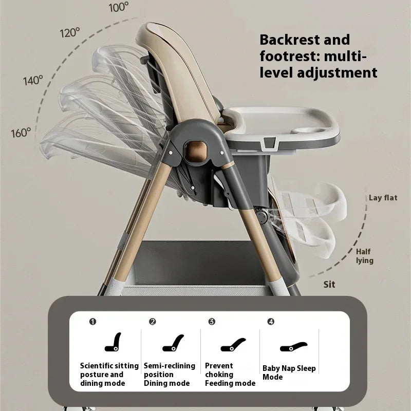 Household Baby Highchair Multifunctional Children's Dining Chair Baby Eating Foldable Seat Dinning Chair Cadeira  Floor Chair