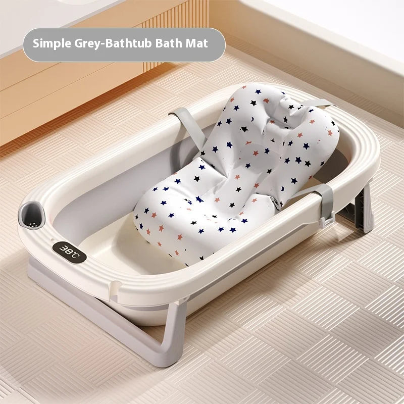 Intelligent warm baby bathtub lengthened and widened baby bathtub home foldable bathtub can sit and lie on baby bathtub