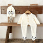 Ins Korean Version Boys' and Girls' Baby Autumn and Winter Jumpsuit Sweater, Baby and Toddler Warm Hooded Climbing Suit