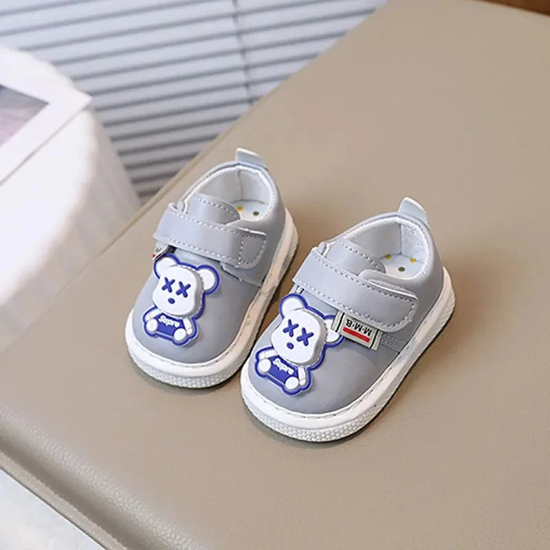 Soft Bottom Baby Shoes Spring Autumn Unisex Toddler Walking Shoes Sound Making Single Shoes for 0-1-2 Years Old Kids