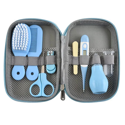Baby nasal inhaler Nail scissors cartoon set Daily cleaning Supplies Care bag Baby Care EVA bag 8-piece set