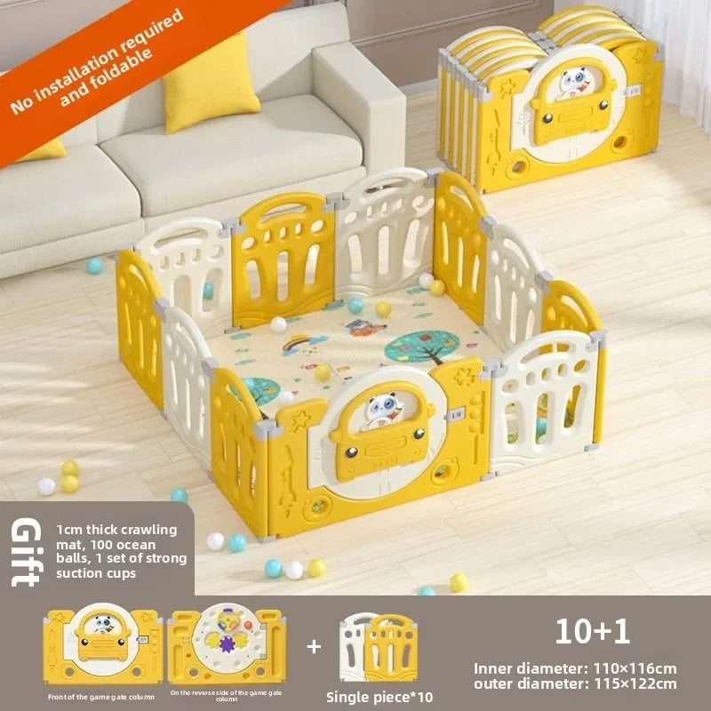 Parc pour bébé pliable avec tapis d'éveil – Sûr et prêt à l'emploi