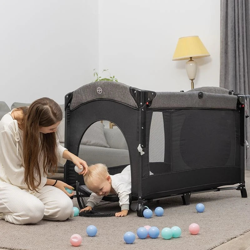Foldable Baby Crib with Changing Table Convertible Bedside Bassinet Rocker Newborns Baby Sleeping Basket Baby Nest Bed Boy Girl