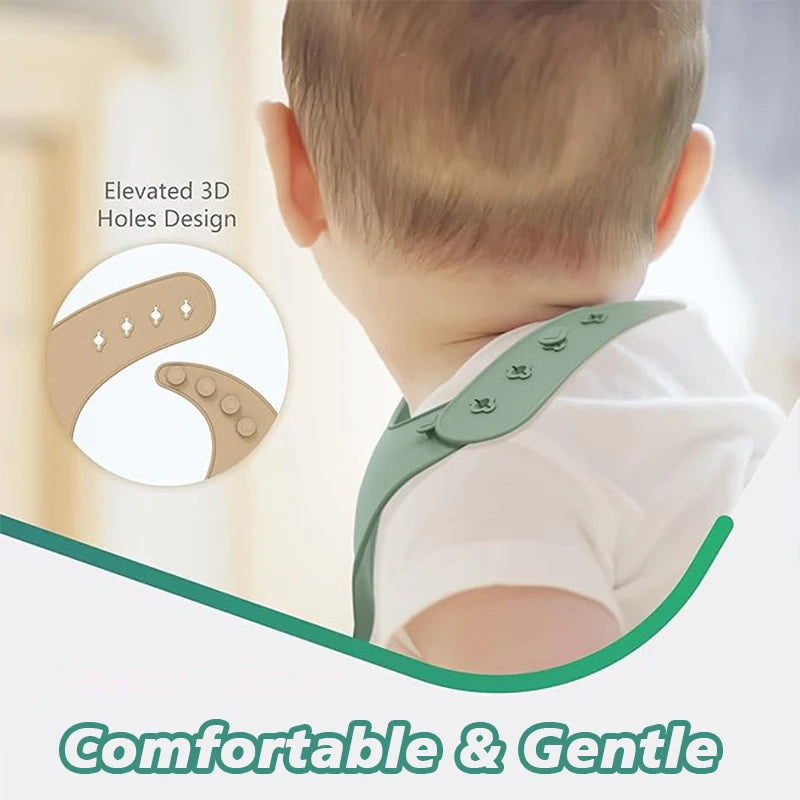 Baby Silicone Tray Bib Waterproof Soft 4-speed Adjustable Bibs Newborn Eating Food Isolate Dirt Feeding Saliva Pocke Kids Stuff