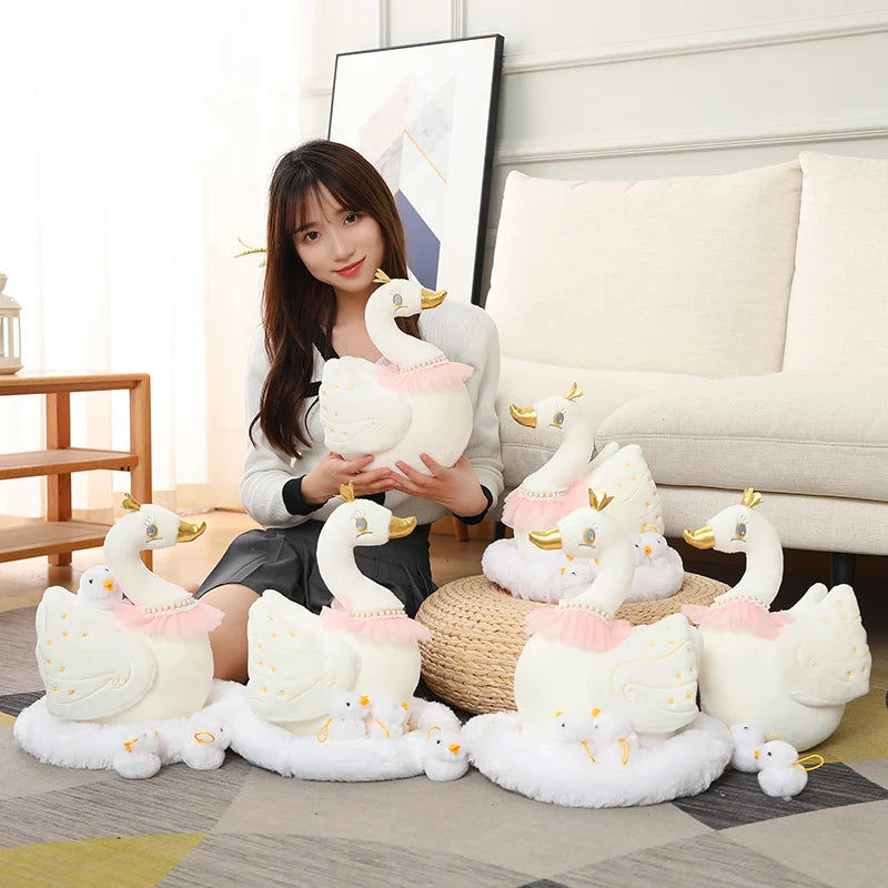 Peluche Famille Cygne – Maman et Bébé Câlins !
