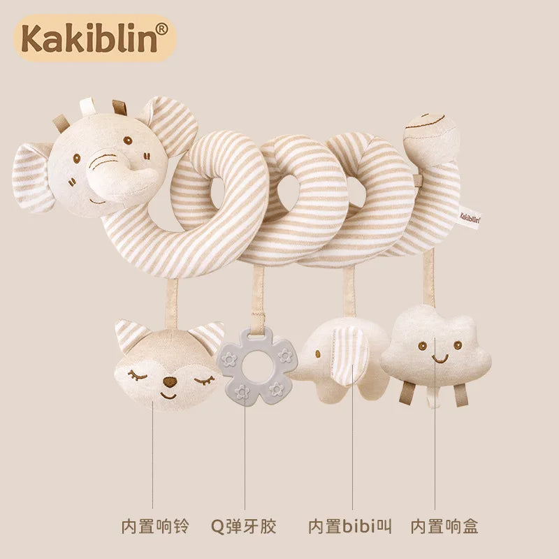Car Seat Infant Baby Spiral Activity Hanging Toys Stroller Bar Crib Bassinet Mobile with Mirror BB Squeaker and Rattles Gift New