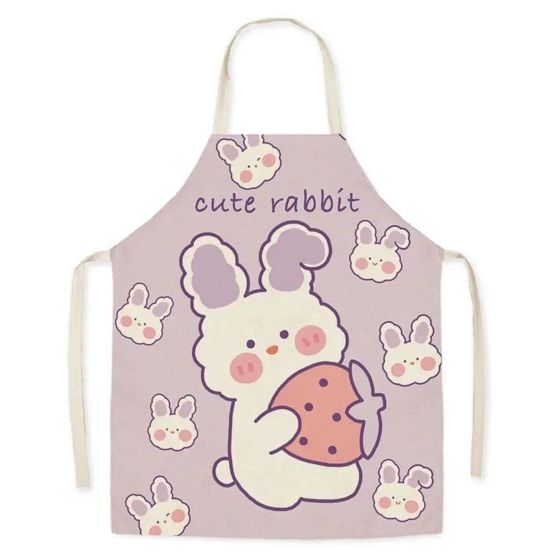 Cute little dinosaur bear rabbit pattern apron home linen children's cleaning apron kitchen cooking baking bib