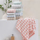 Japanese Minimalist Plaid Towel Absorbent Thick Soft Bath Towel Cotton Washing Bath Towels Two In One Parent Child Set Towel
