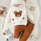 Baby Girl Winter 2PCS Set – Cute Little Bear Fur Travel Outfit