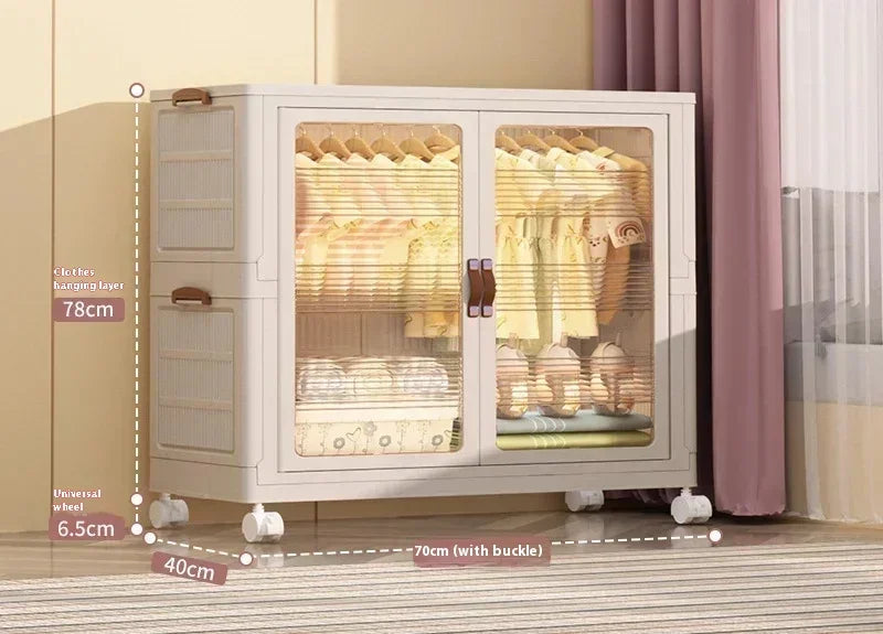 Baby’s Bedroom Closets Wardrobe Clothes Folding Bins Transparent Visual Cabinets Stable Load-bearing Clothes Organizer Rack